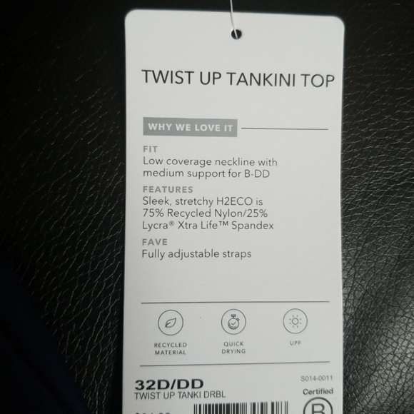 Athleta Twist Up Dark Blue Tankini Top - Picture 3 of 6